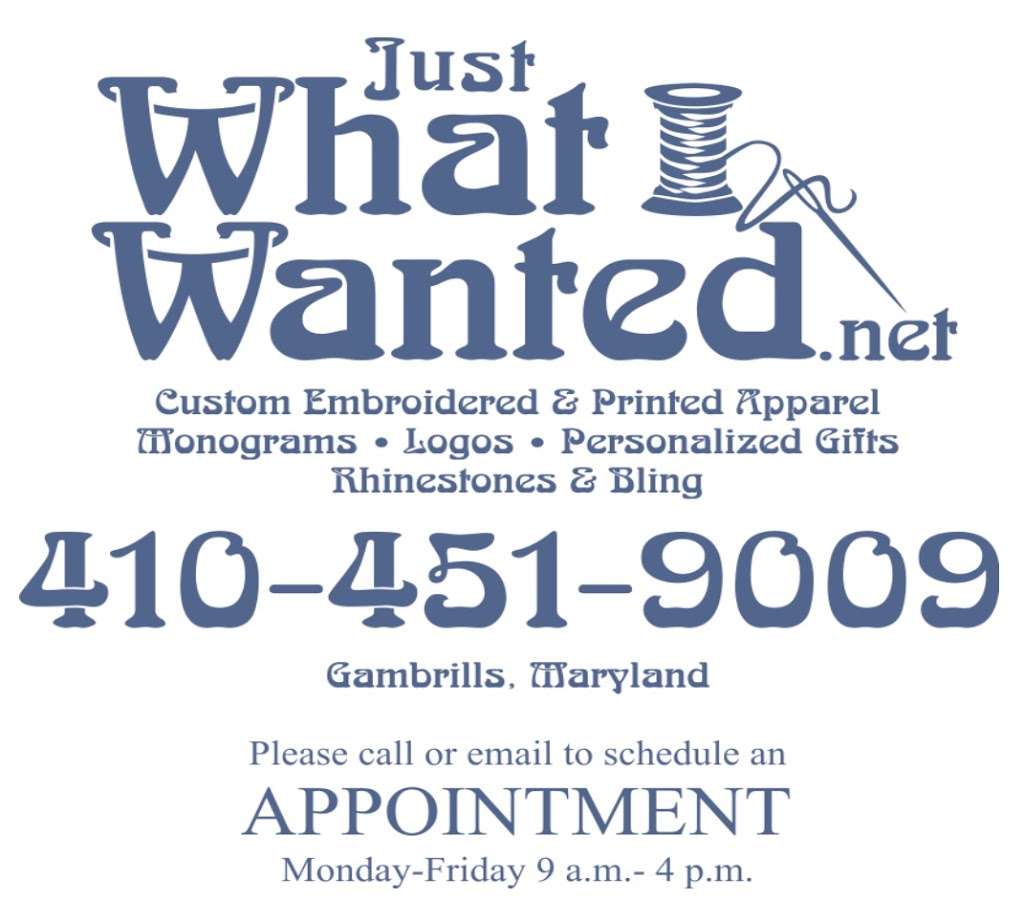 Just What I Wanted, Inc. | 1746 Underwood Rd, Gambrills, MD 21054 | Phone: (410) 451-9009