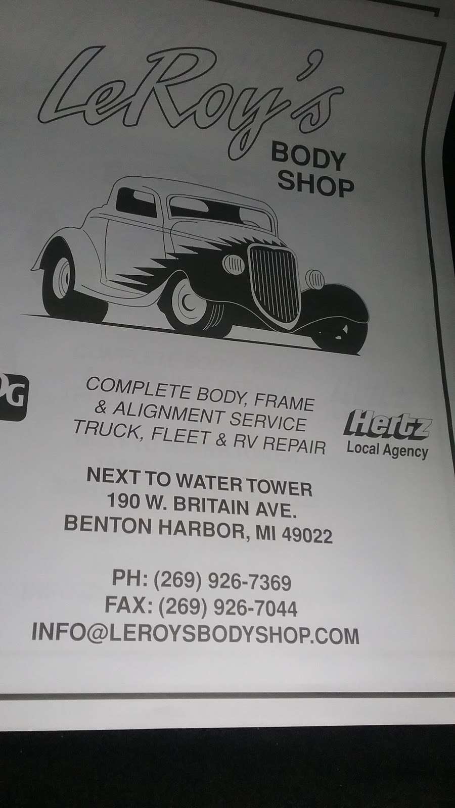 Leroys Body Shop | 190 W Britain Ave, Benton Harbor, MI 49022, USA | Phone: (269) 926-7369