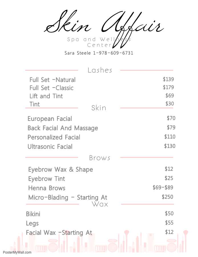 Skin Affairs | 100 Bridge St Suite 4, Pelham, NH 03076, USA | Phone: (978) 609-6731