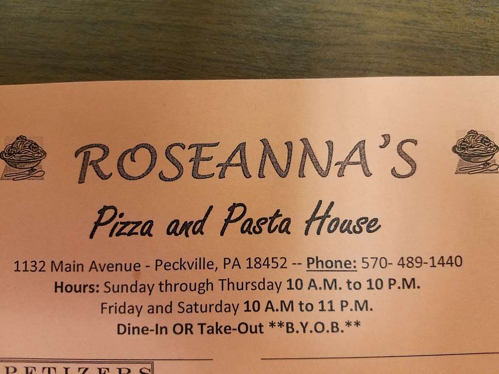 Roseannas Pizza And Pasta House | 1132 Main St, Peckville, PA 18452, USA | Phone: (570) 489-1440