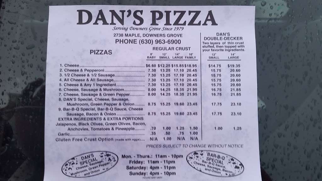 Dans Pizza | 2738 Maple Ave, Downers Grove, IL 60515 | Phone: (630) 963-6900