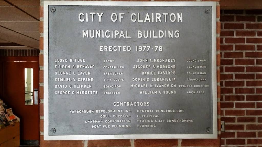 Clairton Municipal Building | 551 Ravensburg Blvd, Clairton, PA 15025, USA | Phone: (412) 233-6213