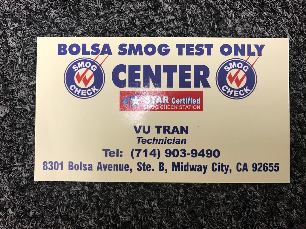 Bolsa Smog Test Only Center | 8301 Bolsa Ave #B, Midway City, CA 92655, USA | Phone: (714) 903-9490
