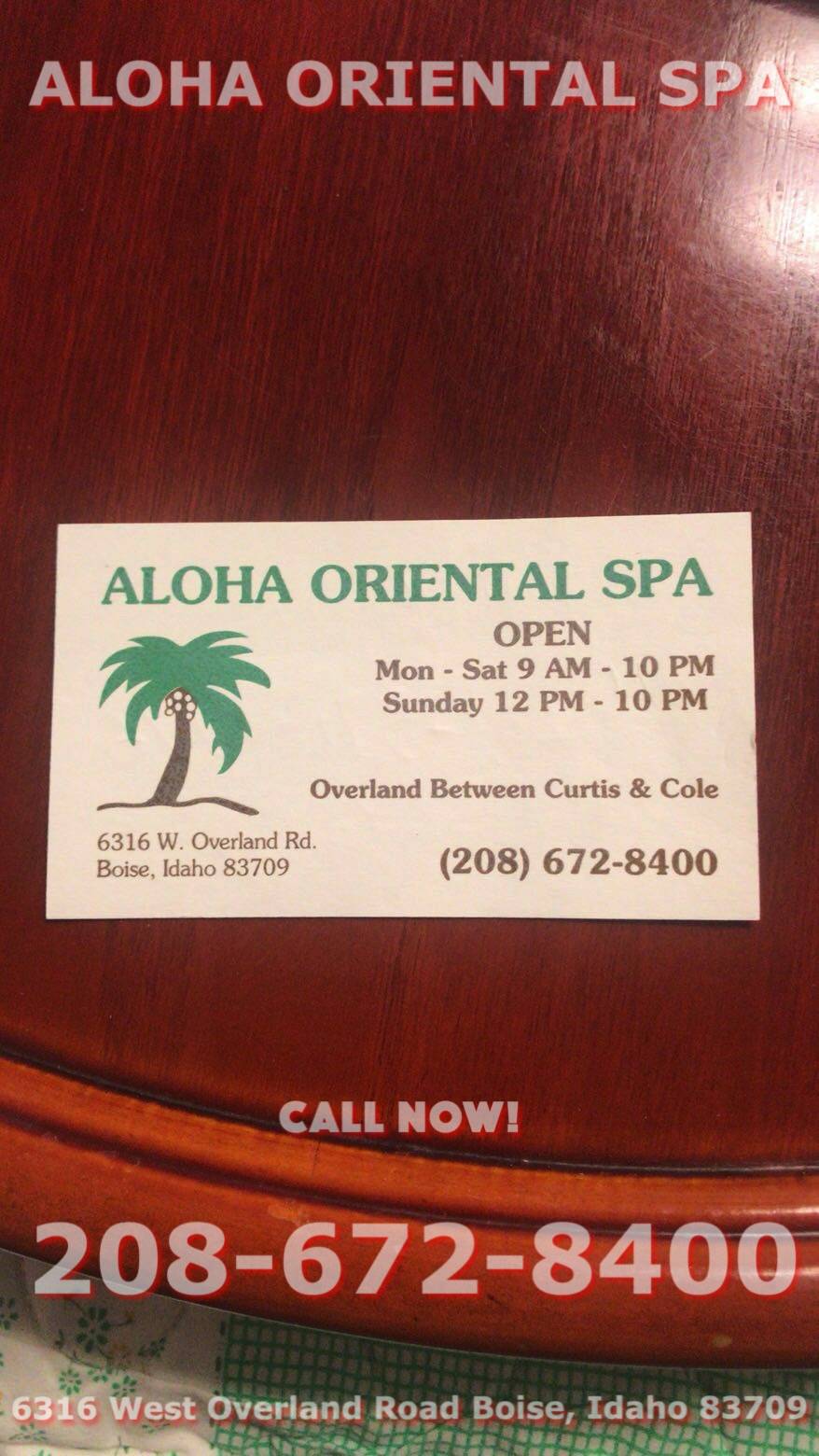 Aloha Oriental Spa - Luxury Asian Massage Spa | 6316 West Overland Road, Boise, Idaho 83709, United States | Phone: (208) 672-8400