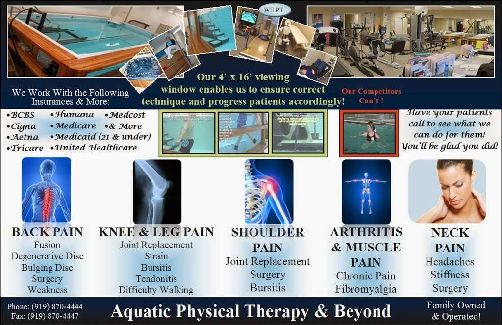 Aquatic Physical Therapy & Beyond, LLC | 8305 Falls of Neuse Rd, Raleigh, NC 27615, USA | Phone: (919) 870-4444