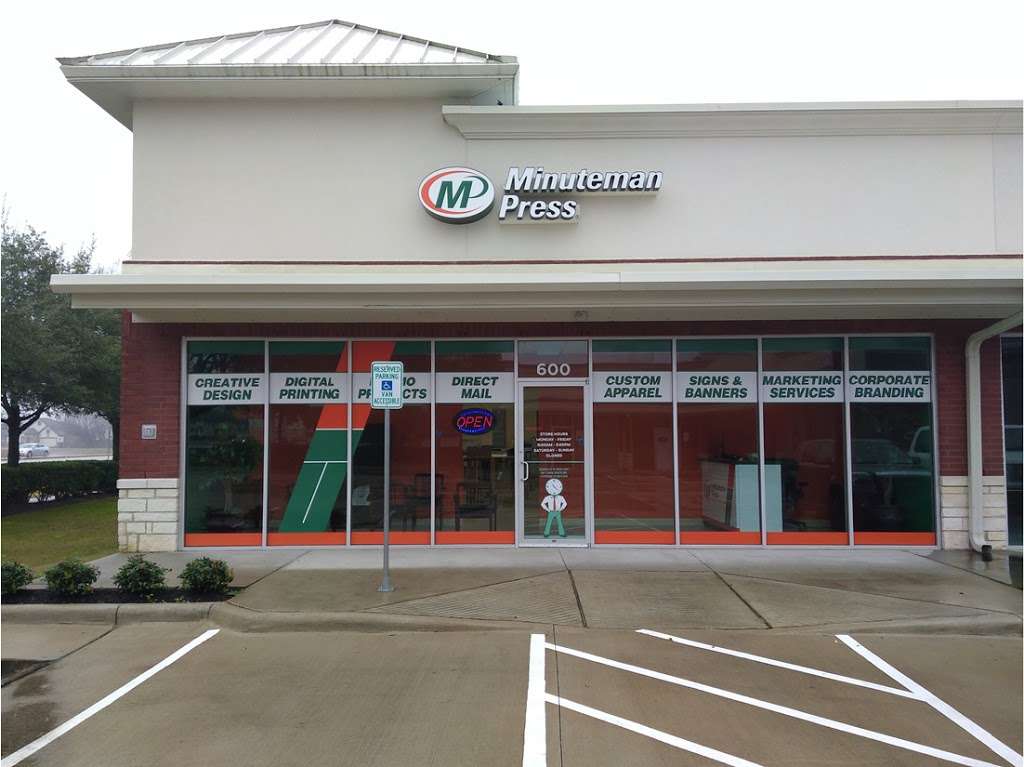 Minuteman Press Missouri City | 614 Texas Pkwy Suite 600, Missouri City, TX 77489, United States | Phone: (832) 987-1385