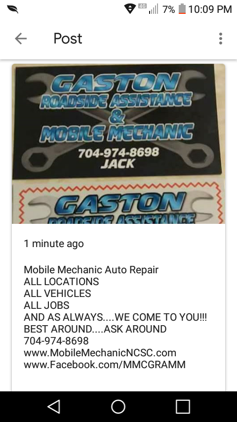 Gaston Roadside Assistance & Mobile Mechanic | 4026 Chestnut Woods Dr, Kings Mountain, NC 28086, USA | Phone: (704) 974-8698