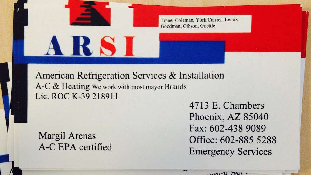 ARSI LLC. | 4713 E Chambers St, Phoenix, AZ 85040, USA | Phone: (602) 885-5288