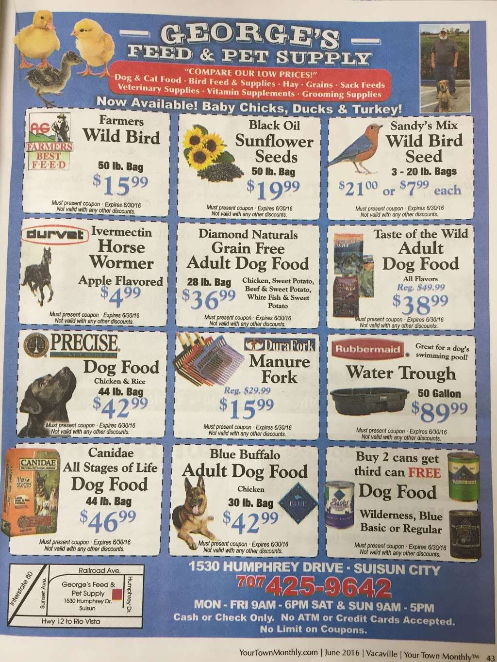 Georges Feed & Pet Supply | 1530 Humphrey Dr, Suisun City, CA 94585, USA | Phone: (707) 425-9642 Georges Feed & Pet Supply | 1530 Humphrey Dr, Suisun City, CA 94585, USA | Phone: (707) 425-9642