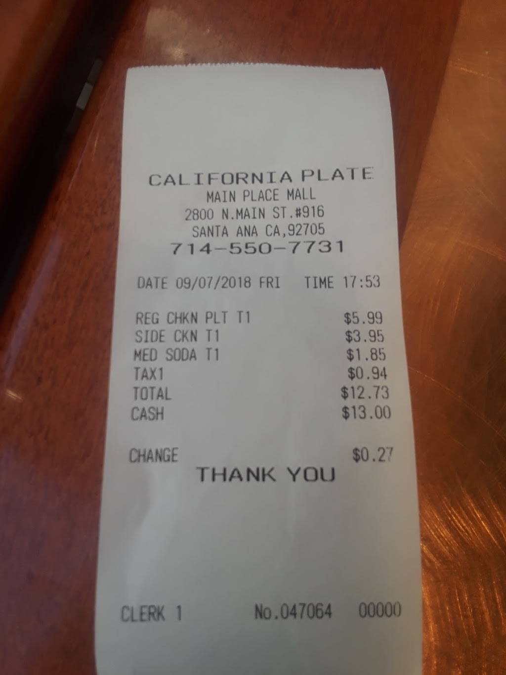 California Plate | 2800 N Main St, Santa Ana, CA 92705, USA | Phone: (714) 900-3399