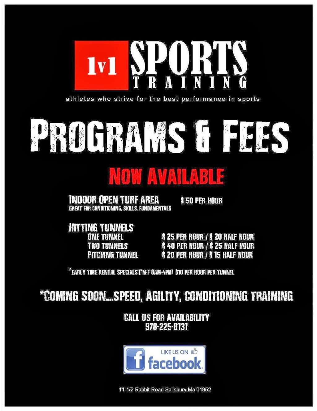 1v1 Sports Training | 15 Rabbit Rd, Salisbury, MA 01952, USA | Phone: (978) 225-8131