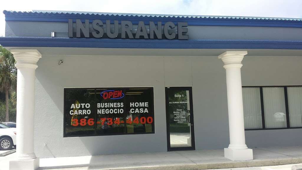 All Florida Insurance | 1250 S. State Road 15A, Suite 1, DeLand, FL 32720 | Phone: (386) 734-4400