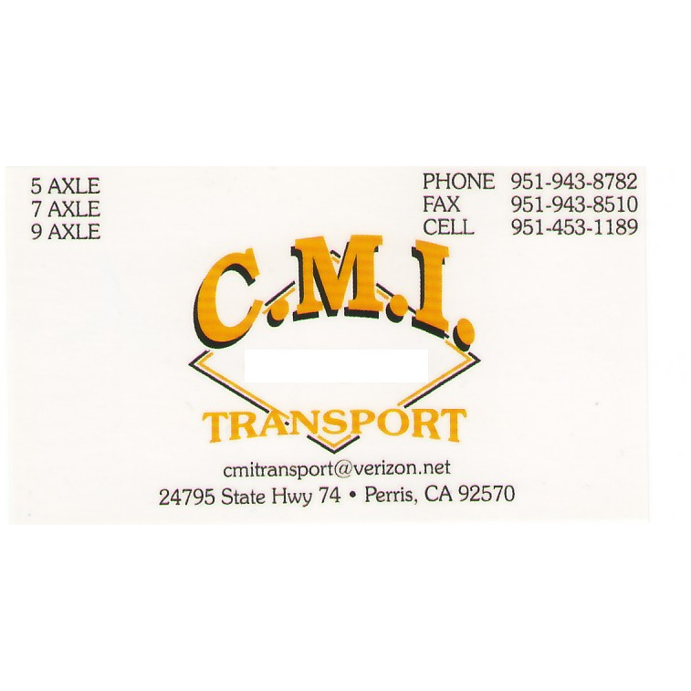 CMI Transportation | 24795 CA-74, Perris, CA 92570, USA | Phone: (951) 943-8782