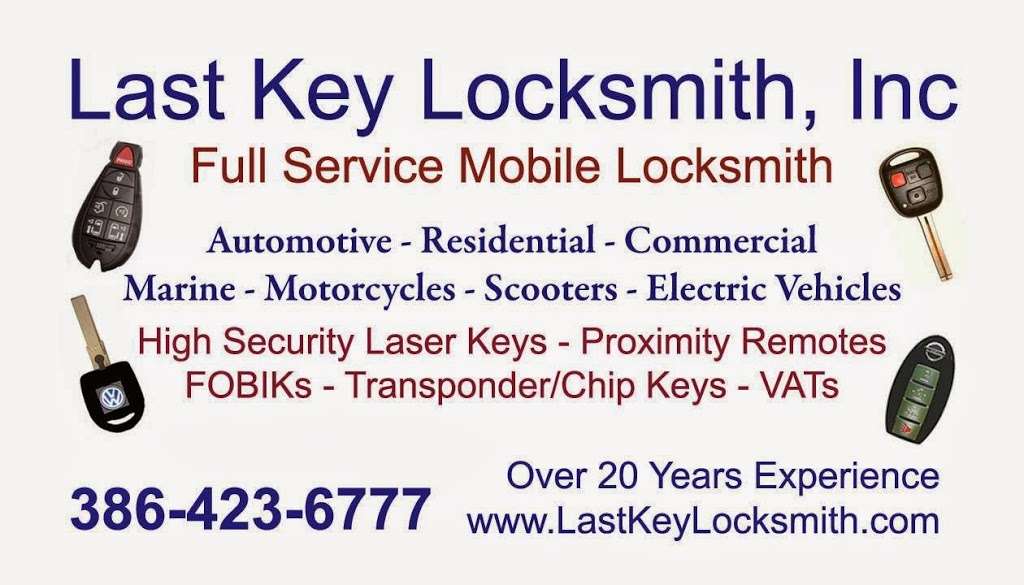 Last Key Locksmith, Inc | 76 Heather Point Ct, New Smyrna Beach, FL 32169 | Phone: (386) 423-6777