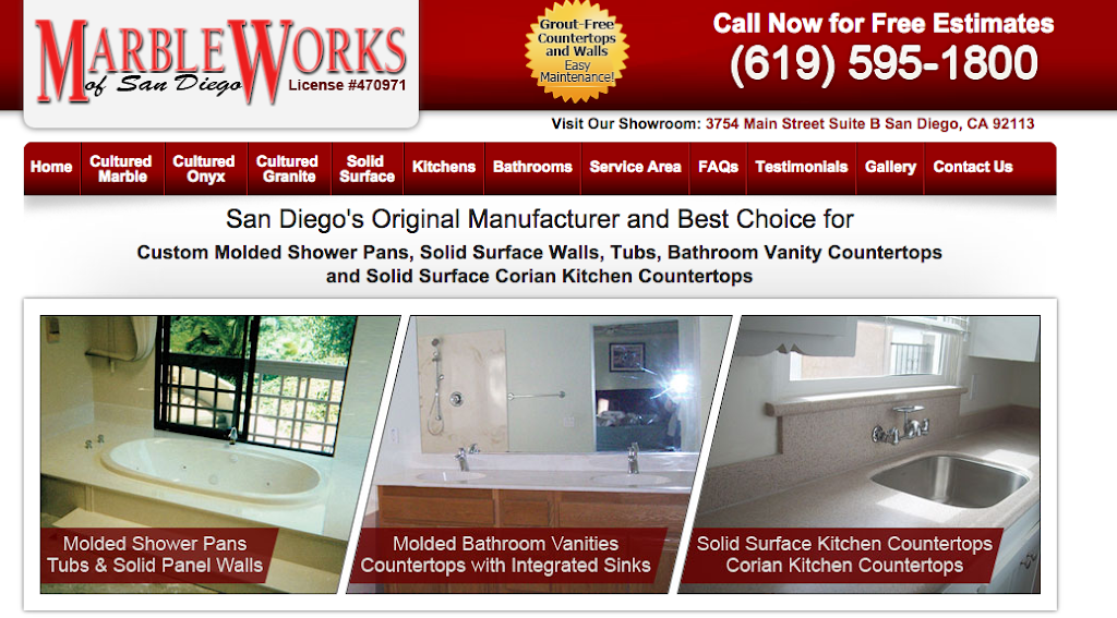 Marble Works of San Diego | 3754 Main St Suite B, San Diego, CA 92113, USA | Phone: (619) 595-1800