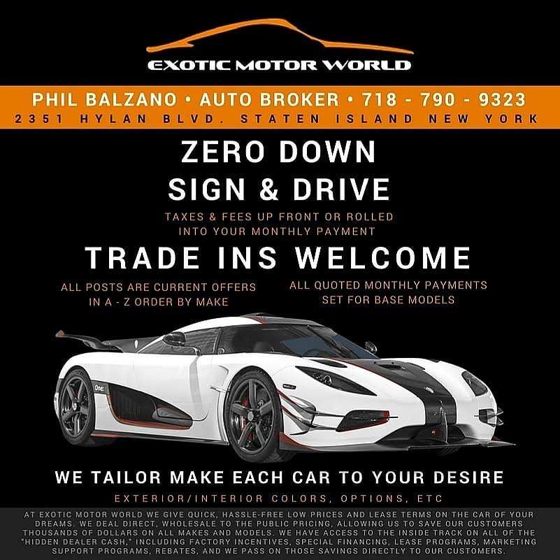Phil Balzano Zero Down Auto Leasing W/ Exotic Motor World S.I. | 2351 Hylan Blvd, Staten Island, NY 10306, USA | Phone: (718) 790-9323