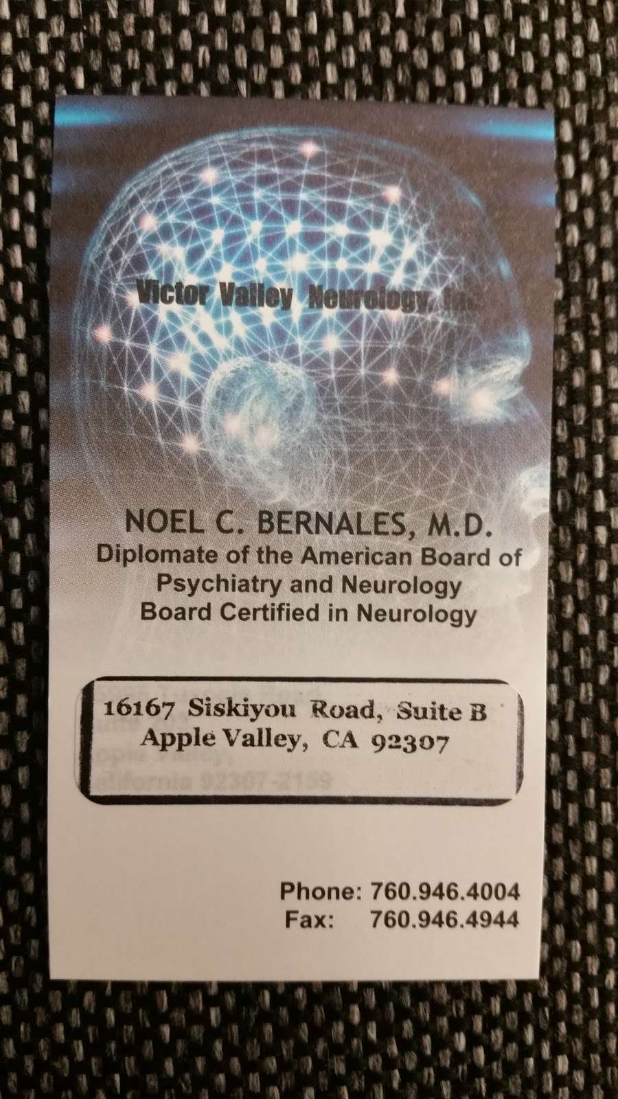 Noel C. Bernales, MD | 16167 Siskiyou Rd Suite B, Apple Valley, CA 92307, USA | Phone: (760) 946-4004