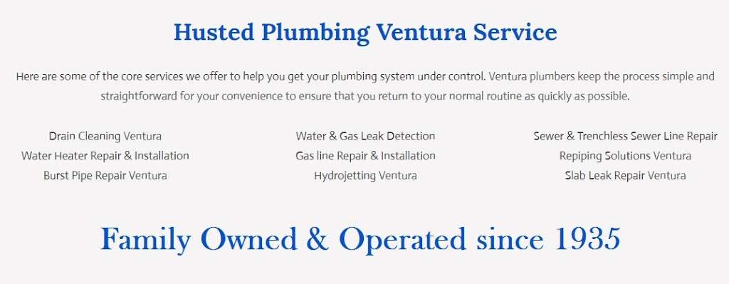 Husted Plumbing Ventura CA - Plumbers Ventura | 333 E McFarlane Dr, Ventura, CA 93001 | Phone: (805) 684-4331