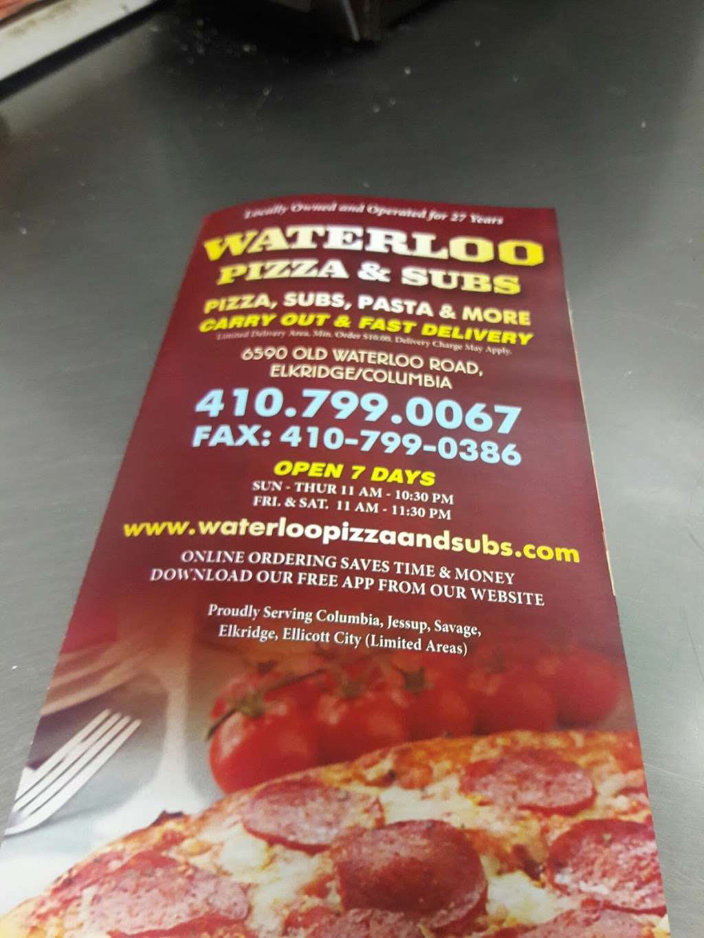 Waterloo Pizza & Subs | 6590 Old Waterloo Rd, Elkridge, MD 21075, USA | Phone: (410) 799-0067