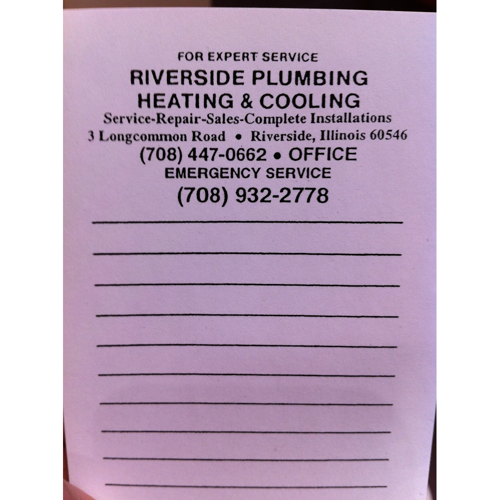 Riverside Plumbing Heating & Cooling | 3 Longcommon Rd, Riverside, IL 60546, USA | Phone: (708) 447-0662