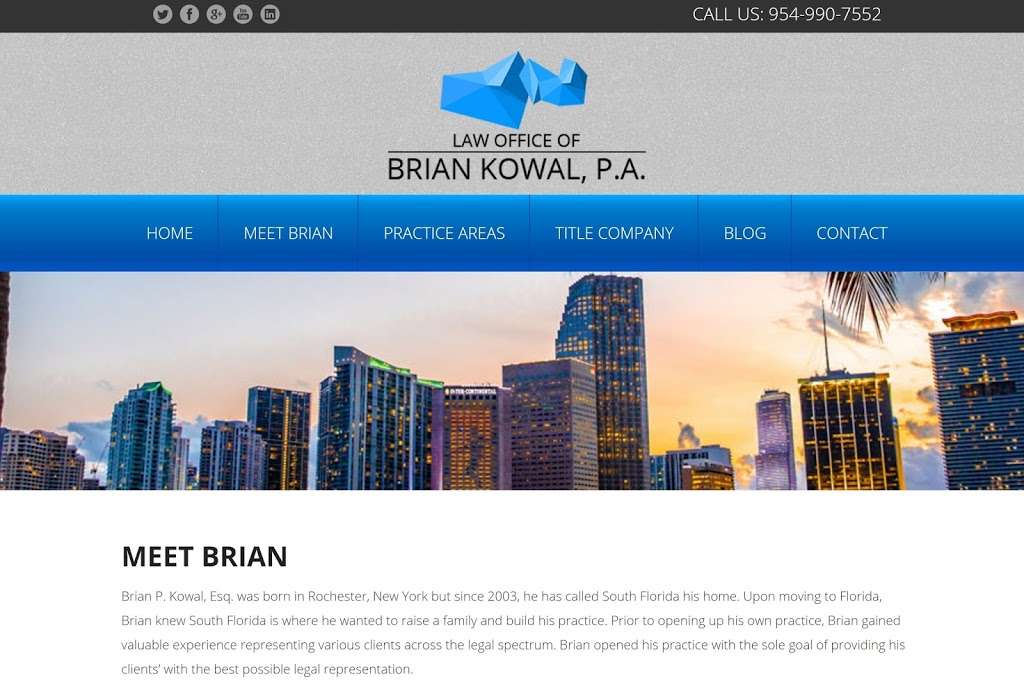 The Law Office of Brian Kowal, PA | 7351 Wiles Rd Suite 103, Coral Springs, FL 33067, USA | Phone: (954) 990-7552