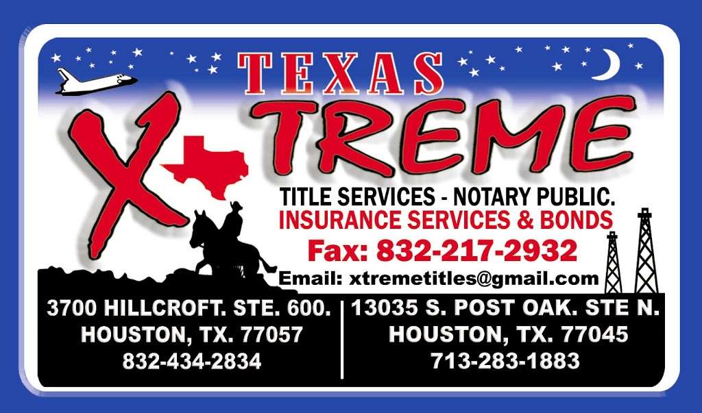 Xtreme Titles & Insurance (Post Oak) | 13035 S Post Oak Rd Ste N, Houston, TX 77045, USA | Phone: (832) 434-2834