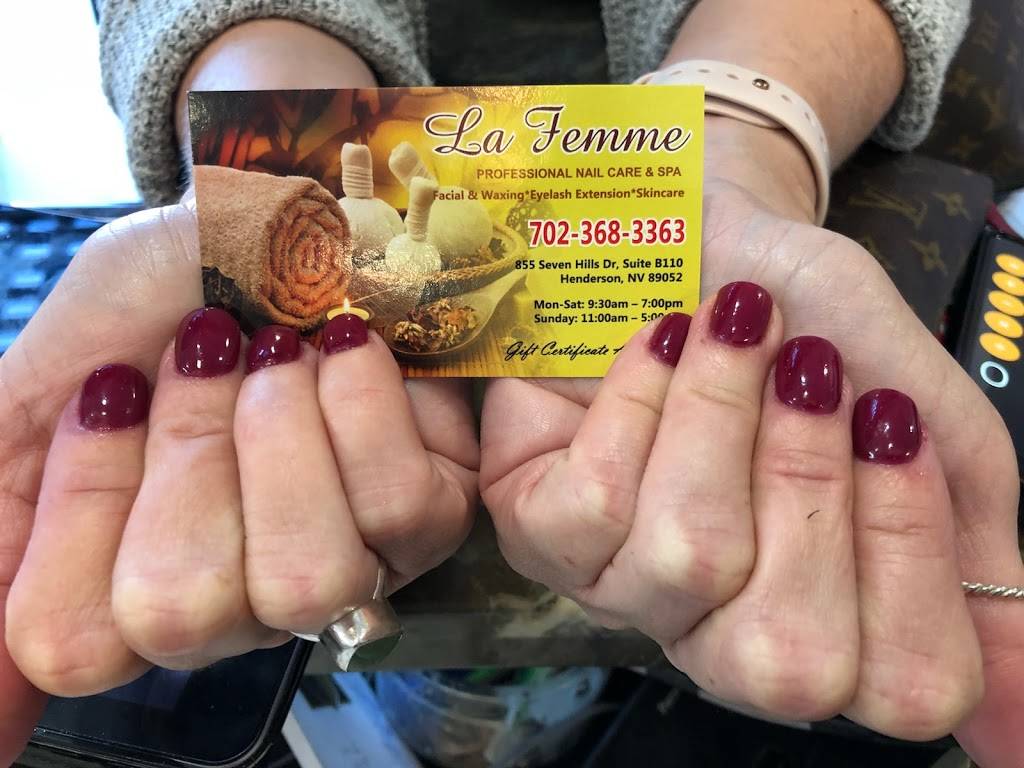 La Femme Nails & Spa | 855 Seven Hills Dr #110, Henderson, NV 89052, USA | Phone: (702) 368-3363