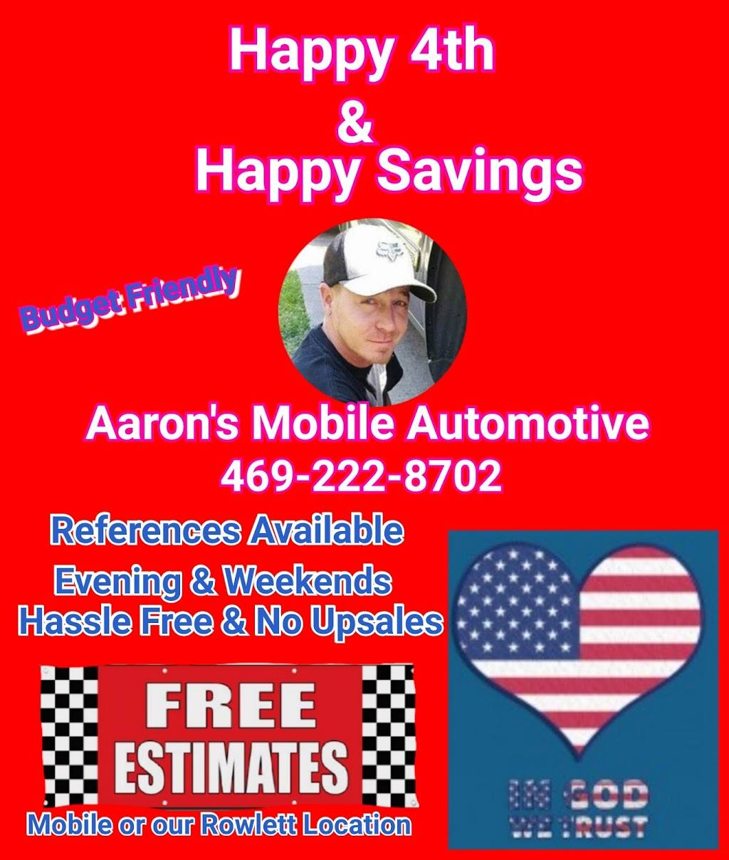 Aarons Mobile Auto Repair | 4606 Carmel Ln, Rowlett, TX 75088, USA | Phone: (214) 694-7818