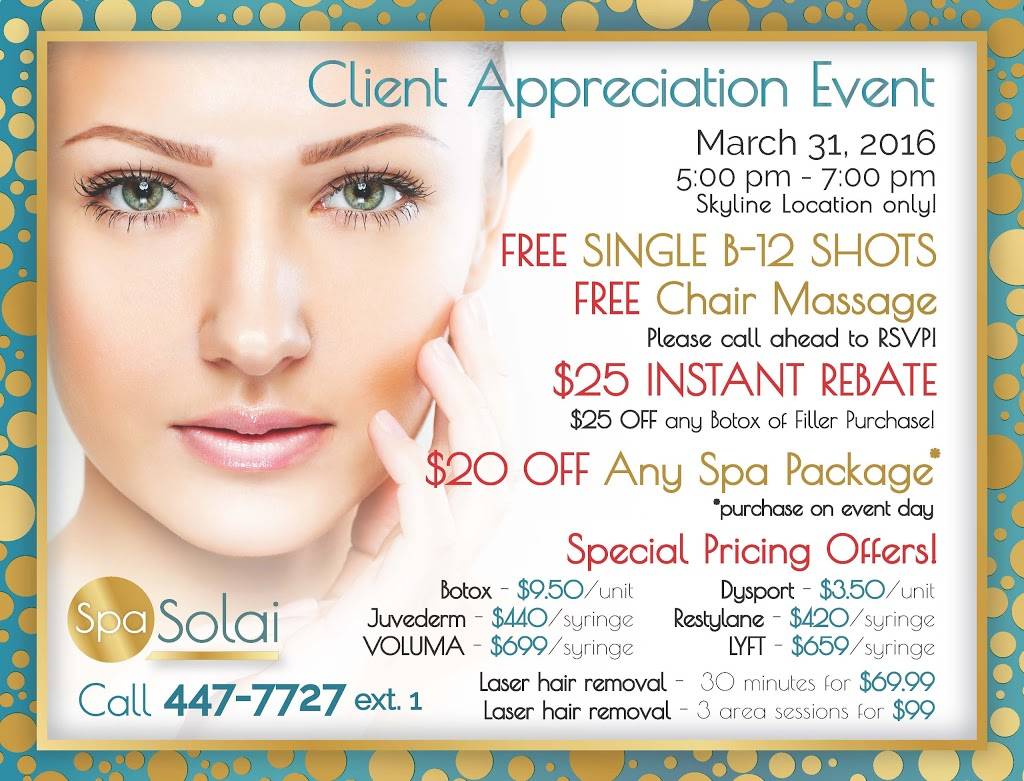 Spa Solai - Skyline | 6330 N Campbell Ave, Tucson, AZ 85718, USA | Phone: (520) 447-7727