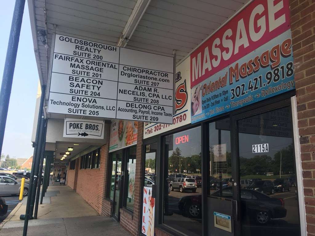 Fairfax Oriental Massage | 2115 Concord Pike #201, Wilmington, DE 19803, USA | Phone: (302) 421-9818