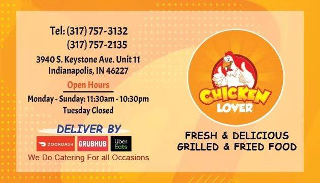 Chicken Lover | 3940 S Keystone Ave Unit 11, Indianapolis, IN 46227, USA | Phone: (317) 757-3132