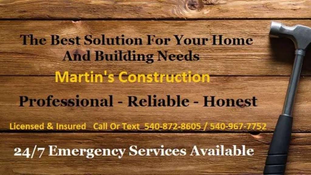 Martins Construction | Kents store, 176 Sandy Run Ln, Kents Store, VA 23084, USA | Phone: (540) 872-8605