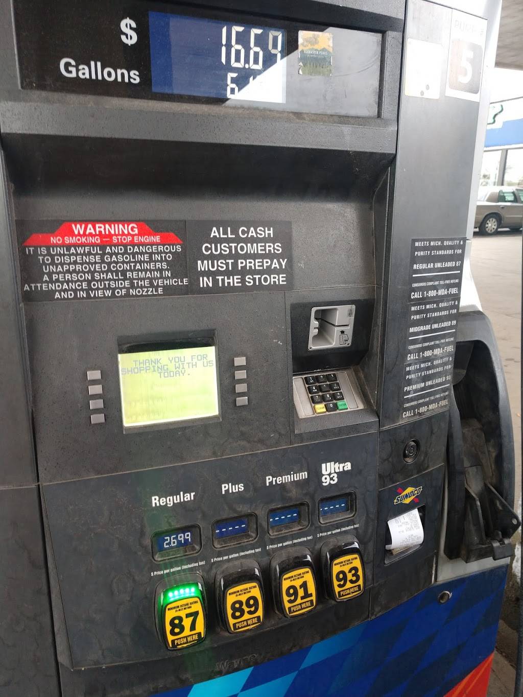 Sunoco Gas Station | 4180 Luna Pier Rd, Luna Pier, MI 48157, USA | Phone: (248) 355-5321