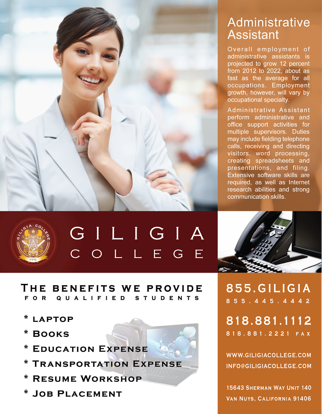 Giligia College | 15643 Sherman Way, Van Nuys, CA 91406, USA | Phone: (818) 881-1112