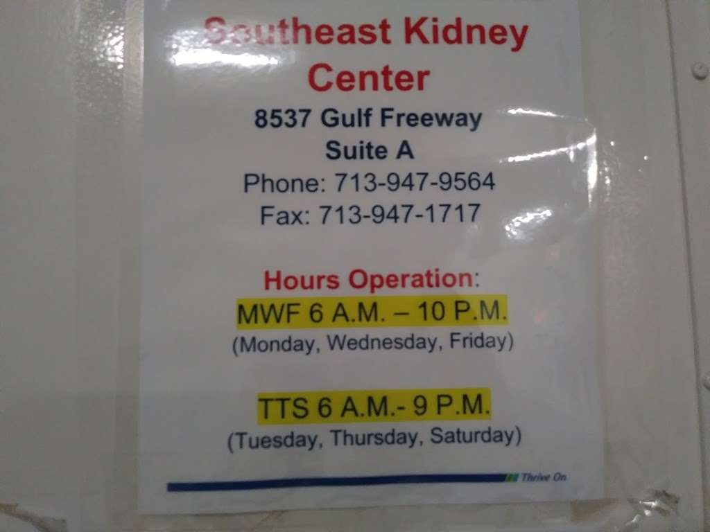 Fresenius Kidney Care Southeast | 8537 Gulf Fwy Ste A, Houston, TX 77017, USA | Phone: (800) 881-5101