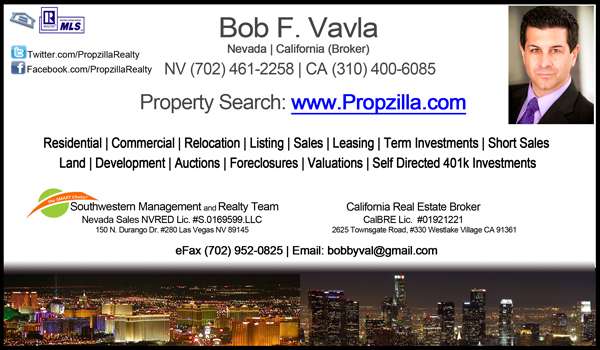 Bob F. Vavla | Realtor | NV & CA Broker | 150 N Durango Dr #280, Las Vegas, NV 89145, USA | Phone: (702) 461-2258
