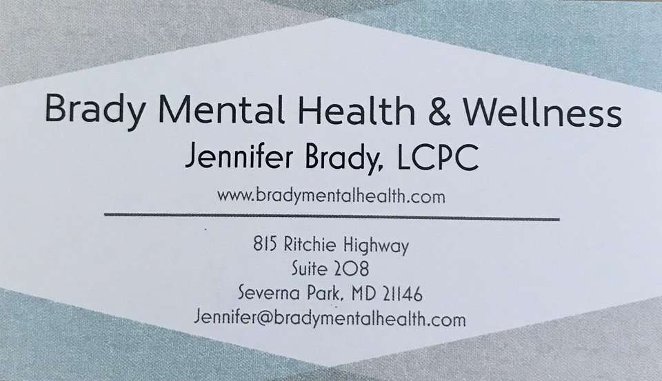 Brady Mental Health & Wellness | 815 Ritchie Hwy suite 208, Severna Park, MD 21146, USA | Phone: (410) 303-3438