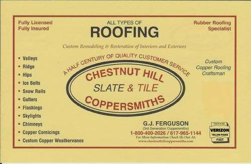 Chestnut Hill Coopersmiths | 78 Willowdale Ave, Tyngsborough, MA 01879 | Phone: (617) 965-1144