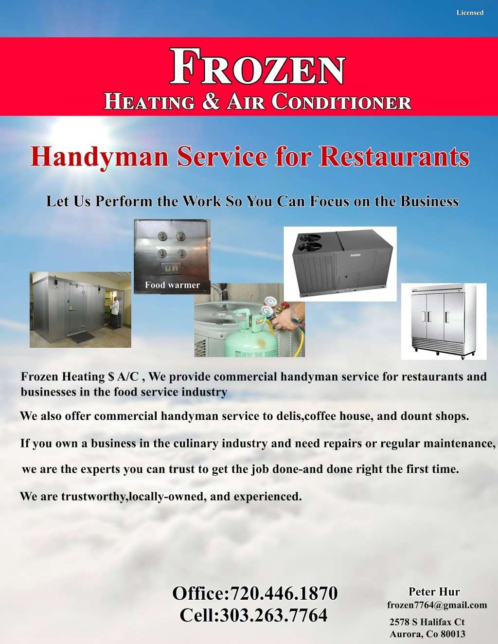 Frozen Heating & Air Conditioning | 2531 S Bahama Cir #B, Aurora, CO 80013, USA | Phone: (303) 263-7764