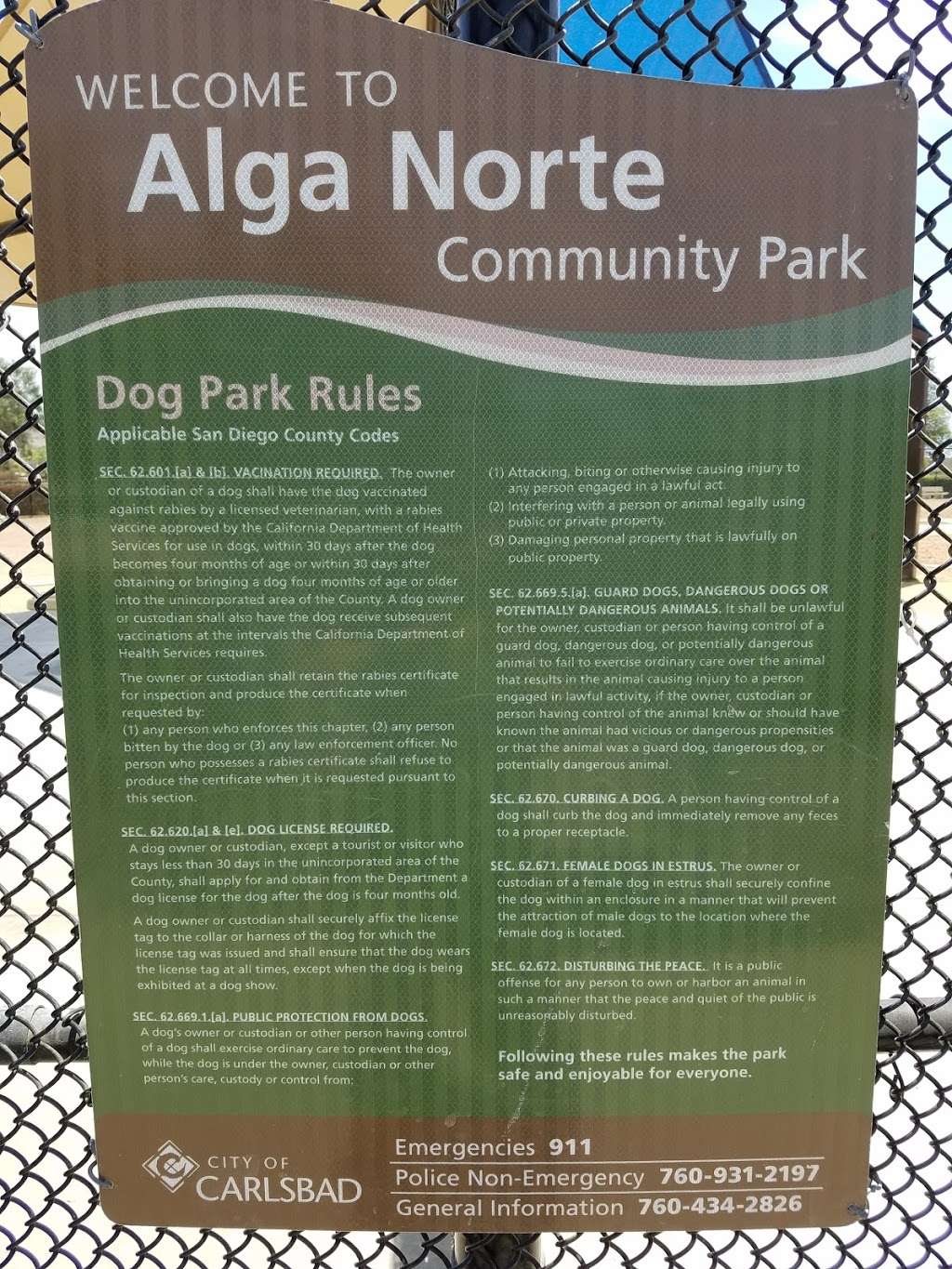 Alga Norte Dog Park | 6565 Alicante Rd, Carlsbad, CA 92009, USA | Phone: (760) 268-4768