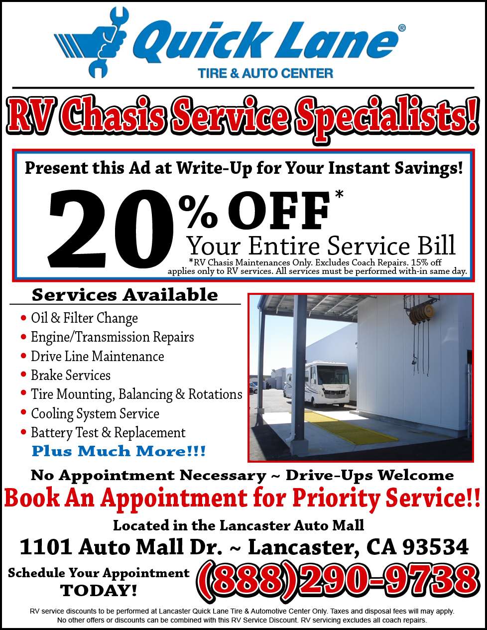 Antelope Valley Quick Lane Tire and Auto Service Center | 1101 Auto Mall Dr, Lancaster, CA 93534 | Phone: (661) 940-6062