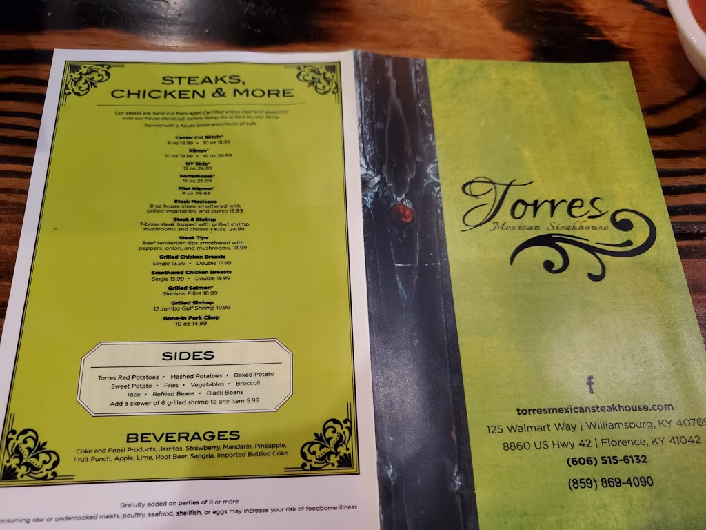 Torres Mexican steakhouse | 8860 US-42, Florence, KY 41042 | Phone: (859) 869-4090