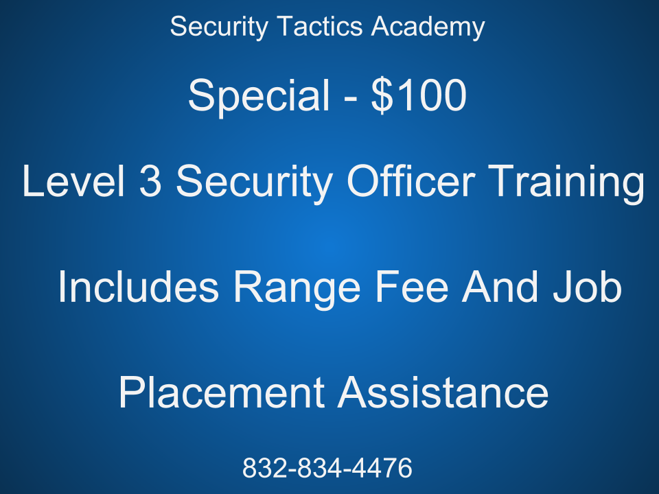 Security Tactics Academy | 6110 Pinemont Dr #100, Houston, TX 77092, USA | Phone: (832) 834-4476