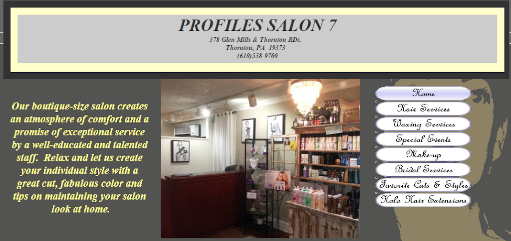 Profiles Salon 7 | 378 Glen Mills Rd, Thornton, PA 19373, USA | Phone: (610) 558-9700