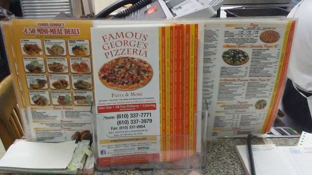 Famous Georges Pizzeria Pasta | 100 E Beidler Rd, King of Prussia, PA 19406, USA | Phone: (610) 337-7771