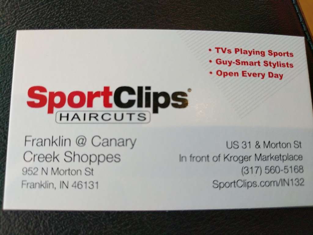 Sport Clips Haircuts of Franklin at Canary Creek Shoppes | 952 N Morton St, Franklin, IN 46131, USA | Phone: (317) 560-5168