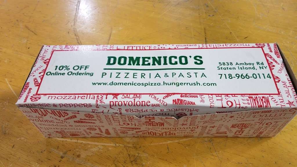 Domenicos Pizzeria | 5838 Amboy Rd, Staten Island, NY 10309, USA | Phone: (718) 966-0114