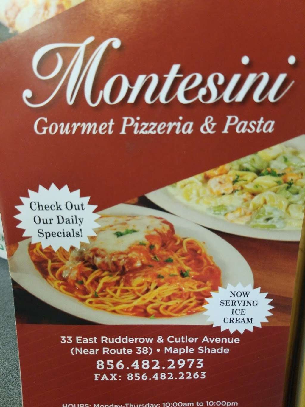 Montesini Gourmet Pizzeria & Pasta | 33 E Rudderow Ave, Maple Shade Township, NJ 08052, USA | Phone: (856) 482-2973