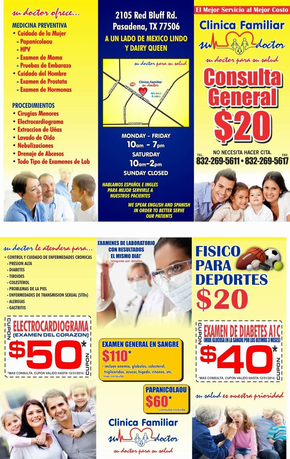 Clinica Su Doctor | 2105 Red Bluff Rd, Pasadena, TX 77506 | Phone: (832) 269-5611