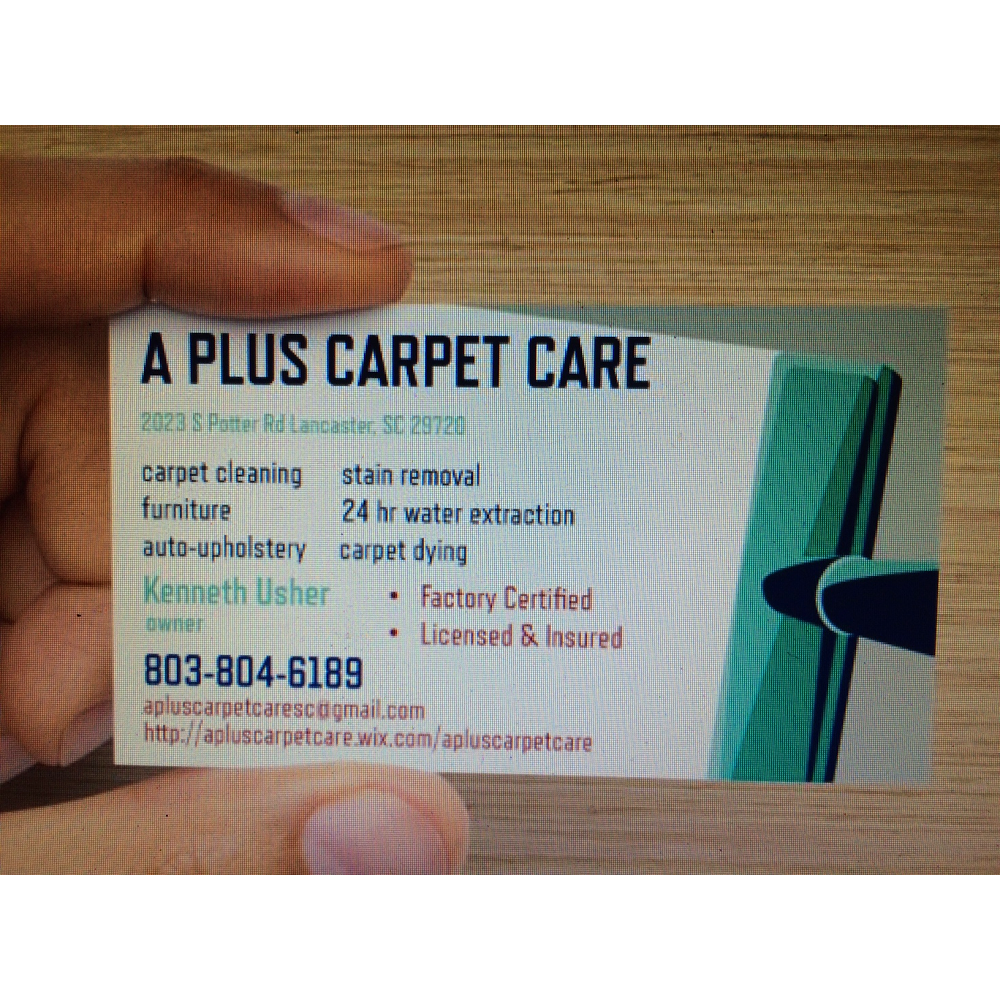 A Plus Carpet Care | 2023 S Potter Rd, Lancaster, SC 29720, USA | Phone: (803) 804-6189